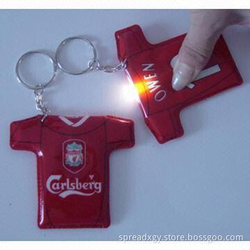 PVC Keychains, with High-brightness LED, Offset Printing, Customized Shapes and Colors are Accepted